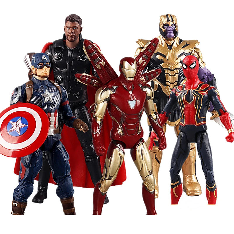 

Marvel Avengers Alliance Iron Man Spiderman Movable Children's Toy Captain America Thanos PVC Hand Office Aberdeen Decoration