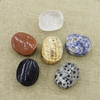 fashion new natural stone oval beads sands turtle shell shape diy ornaments fit home decoration making jewelry accessories 8pcs