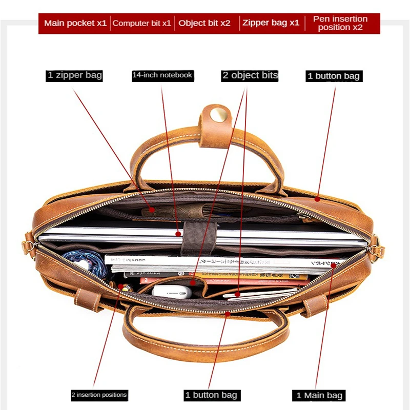 Luxury Italian Leather Shoulder bag for Men Messenger Bag Genuine Leather Men Crossbody Bag Sling male Handbag Tote Briefcase