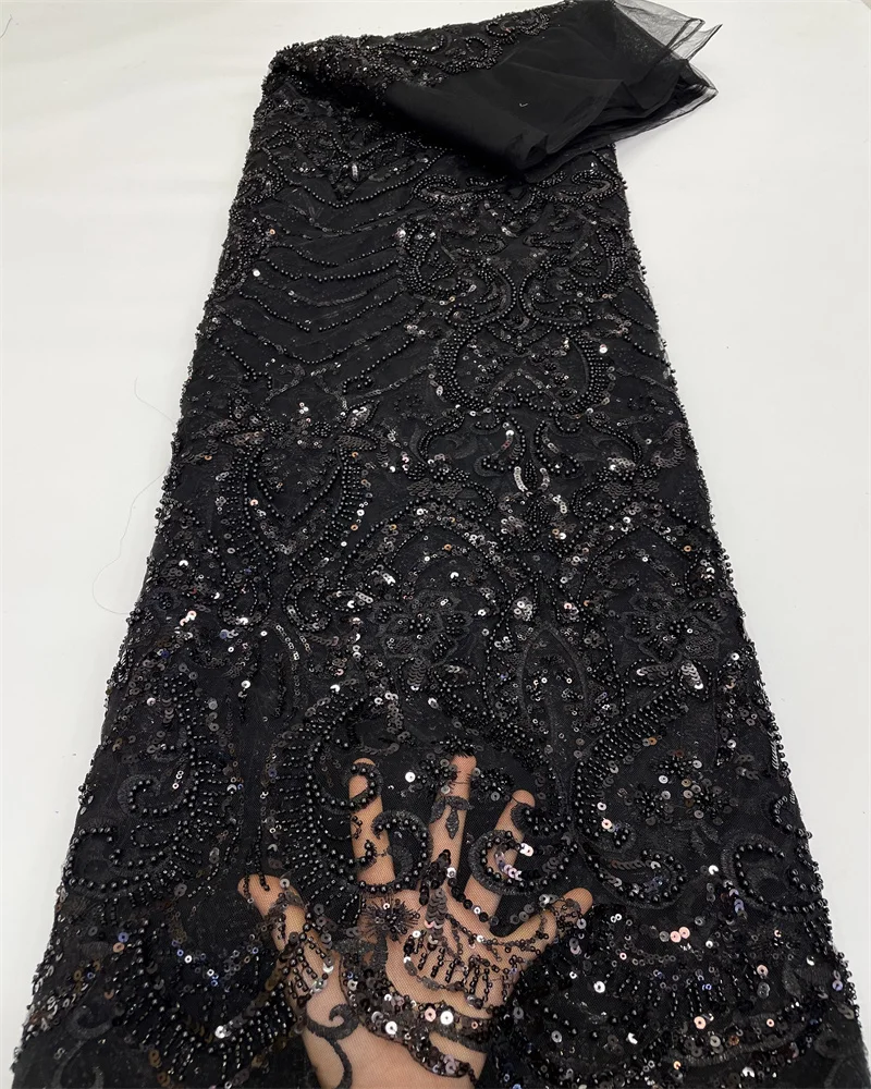 

Роскошная кружевная ткань 2023 высокого качества 5 ярдов вышивка в африканском стиле для жениха