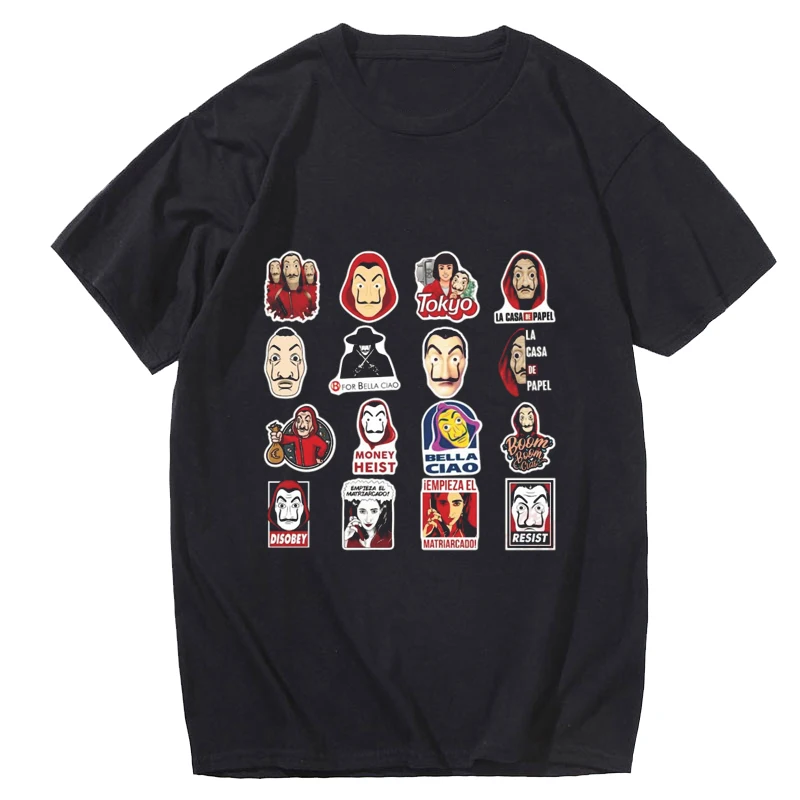

Мужская футболка с забавным дизайном, футболка с надписью «La Casa De Papel», футболки для грабителей, ТВ, мужская зеленая черная футболка