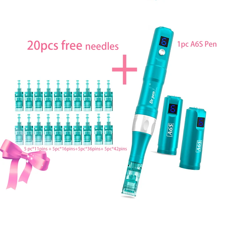

Free shipping Newest Dr.Pen A6S Korea Microneedling Meso Derma Pen With 22pcs Needle Cartridge Micro Needle Skin Care Tools