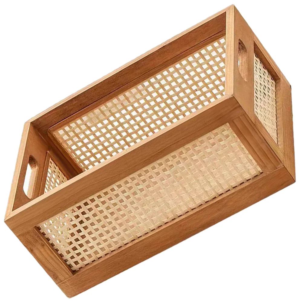 

Woven Basket Baskets Storage For Retro Bathroom Organizing Bedroom Holder Nursery Desktop Snack Organizer Shelf Rattan