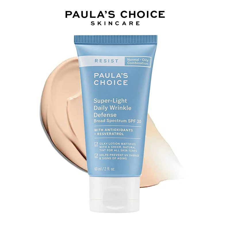 

Paulas Choice RESIST Super-Light Daily Wrinkle Defense SPF 30 Matte Tinted Face Moisturizer UVA Protection Mineral Sunscreen