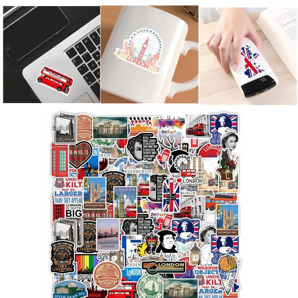 

Stationery Album Stickers Waterproof Queen's Platinum Jubilee London Bus Classic British Style PVC Decorative Stickers