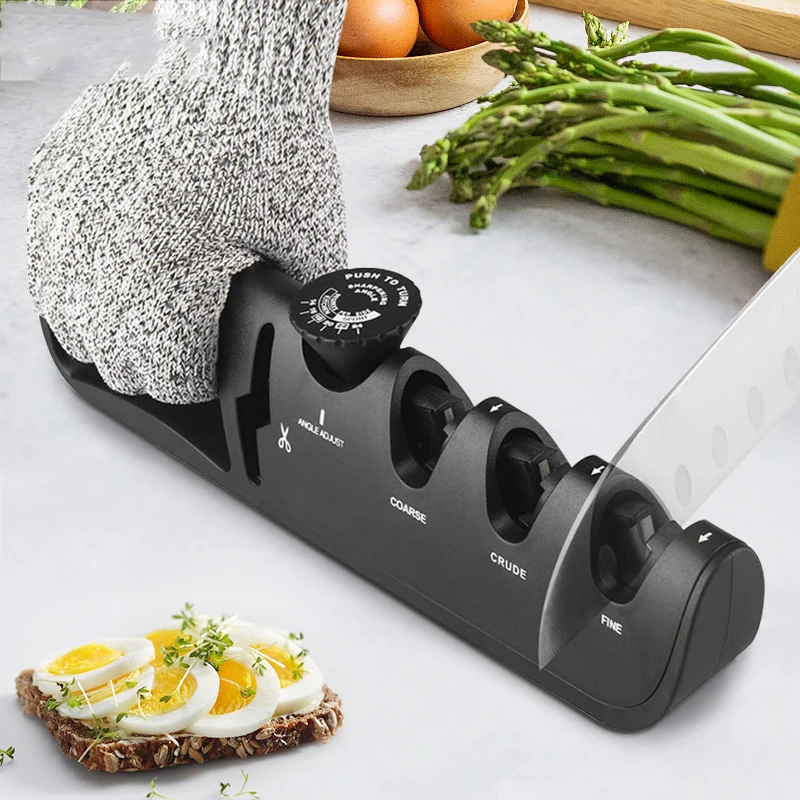 

Knife Sharpener 5 In 1 Professional Kitchen Scissors Sharpening Tool Whetstone Tungsten Diamond Adjust Angle Grinding Machine