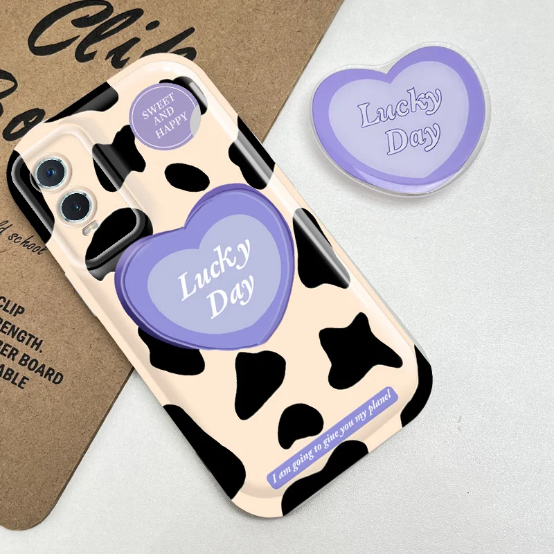 

For vivo Y76S Y74S Y70S Y51S Y70T Y52S Y50 Y30 Y30i iQOO U1 Case Shell Romantic Sweetheart Soft Bubble Phone Holder Shell