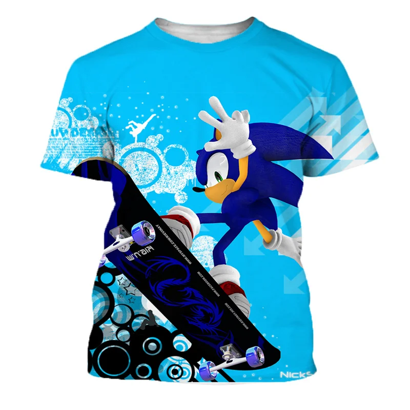 

Summer Fashion 3D New Sonic T Shirt Kids Funny Casual Game T-shirt Children Boy Girl Clothes Cool Cartoon Tshirt Tops 4-14 Year