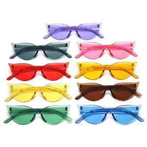 1pc Candy Color Sunglasses Women Brand Designer New Fashion Cute Sexy Retro Cat Eye Vintage Cheap Su in India