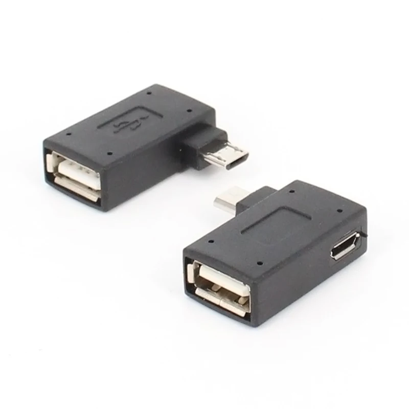 Фото Адаптер Micro USB OTG с углом 90 градусов для Fire Stick TV, Snes mini Classic, Nes Mini с блоком питания, лево- и правосторонний угловой разъем №2