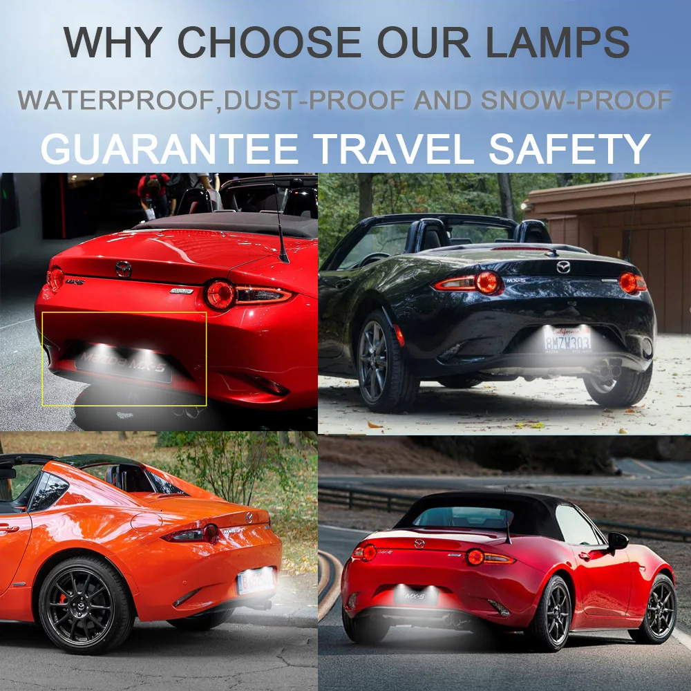 6000K белые светодиодные задние фонари номерного знака для Mazda MX-5 Miata 2 Harchback MK3