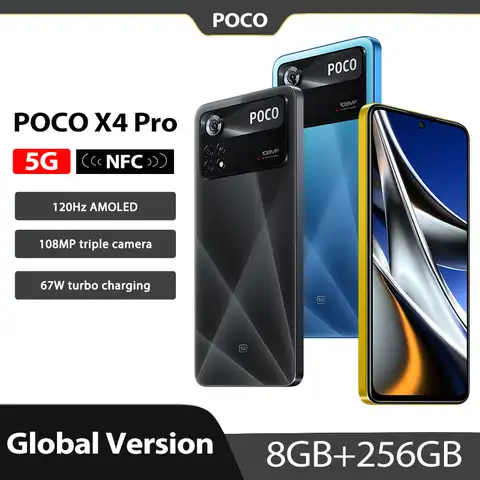 Смартфон глобальная версия POCO X4 Pro, 8 ГБ/256 ГБ, Snapdragon 695, 6,67 дюйма, 120 Гц, AMOLED, МП, тройная камера, 67 Вт, турбозарядка, телефон