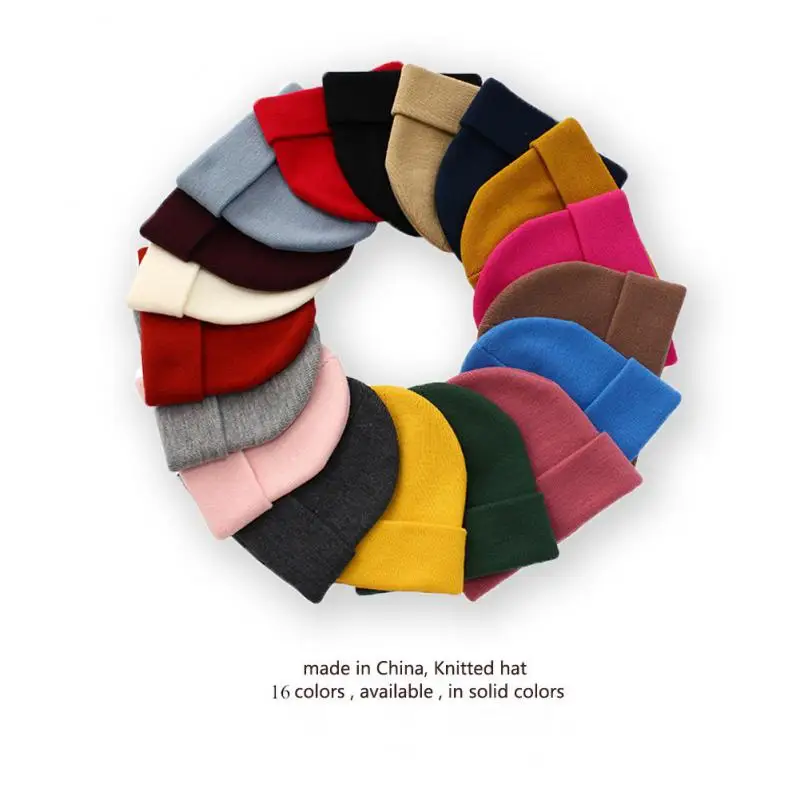 

Solid Color Woolen Hat Women's Autumn And Winter Hats Men's European And American Simple Warm Knitted Hats Riding Equipment