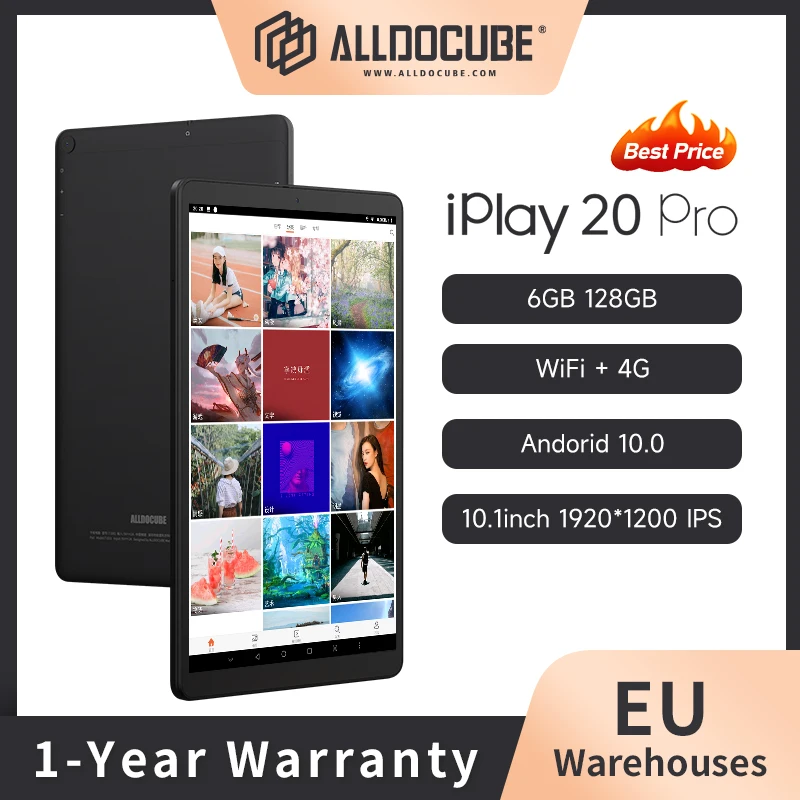 

ALLDOCUBE iPlay20 Pro Android 10 Tablet 10.1"1920x1200 SC9863A Octa Core 6GB RAM 128GB ROM Phone Call Tablets PC 6000 mAh