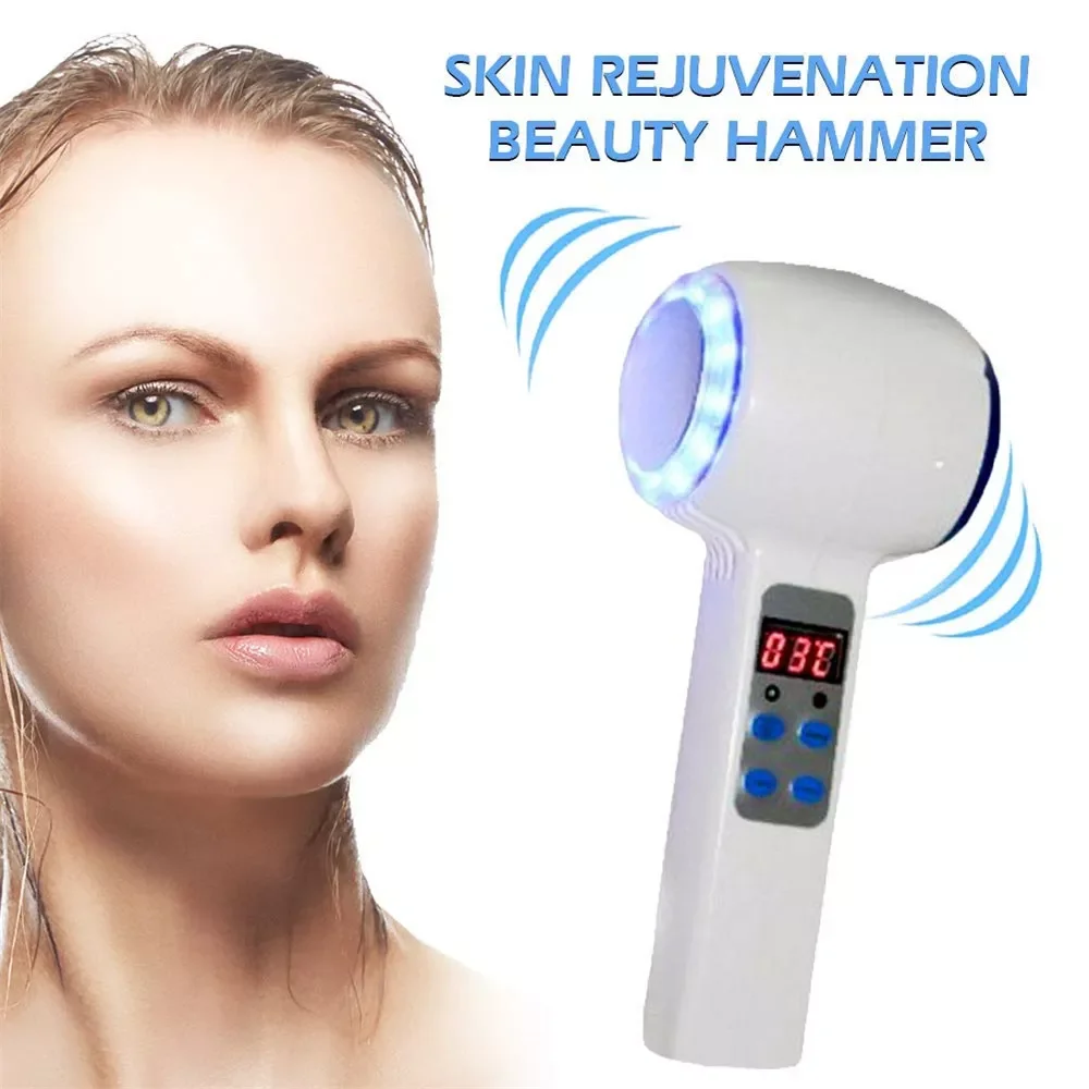 Beauty Hammer Cryotherapy Lcd Display Skin Care Treatment Facial Skin  Rejuvenation Lifting Massager for Home Salon Use