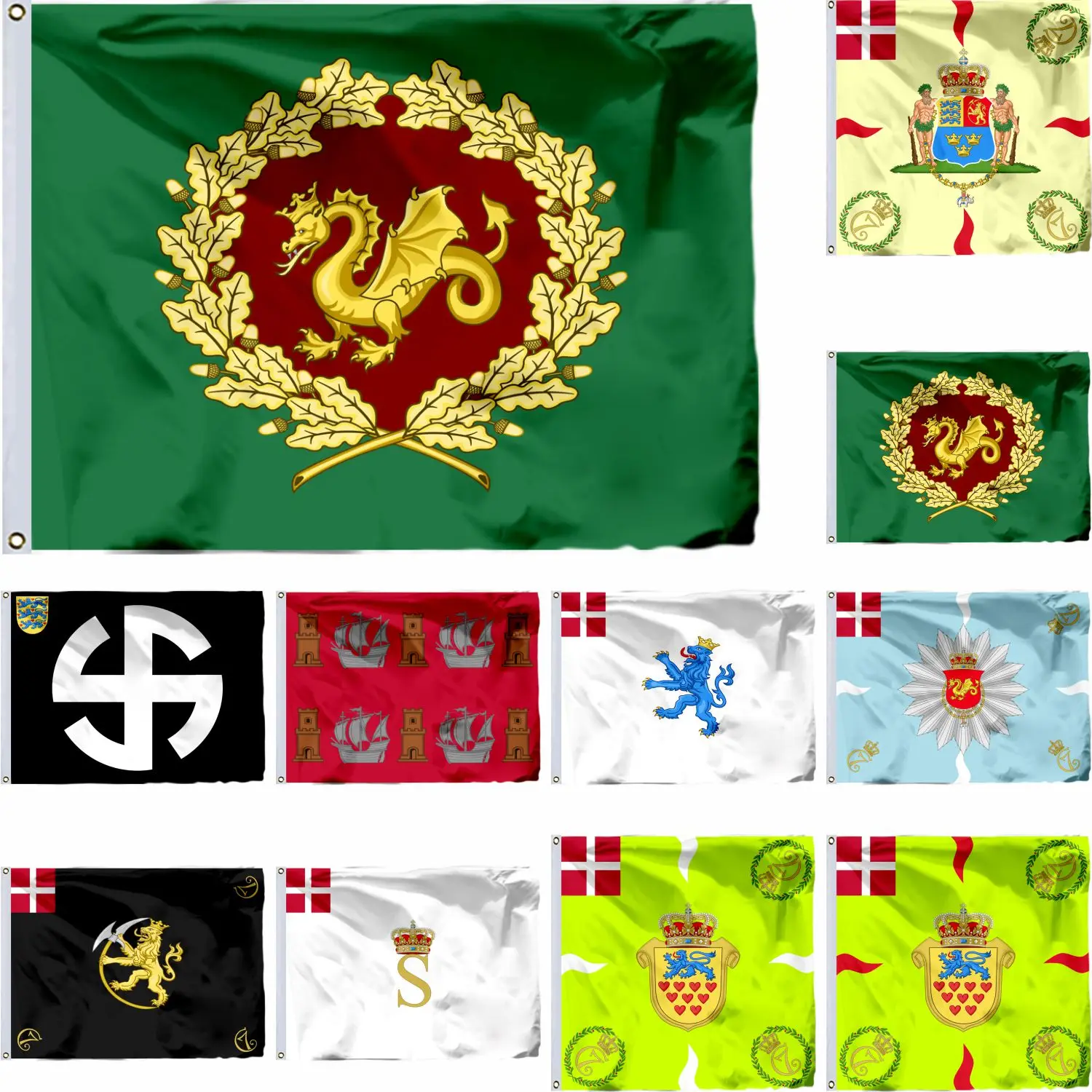 

Дания, норвежский пехотный полк, флаг, 4x4 фута, 120x120 см, бывший полк Королевского датского стандарта