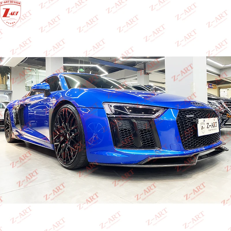 Z-ART для Audi R8 передняя губа из углеродного волокна передний спойлер подбородок MK2