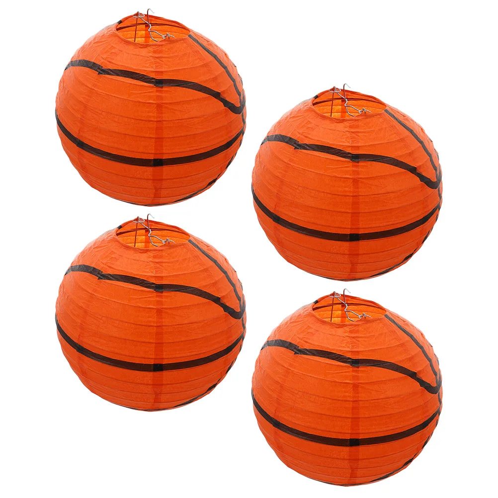 

4 Pcs Basketball Lantern Paper Lanterns For Party Decor Cartoon Earth Hanging Decorations Baby