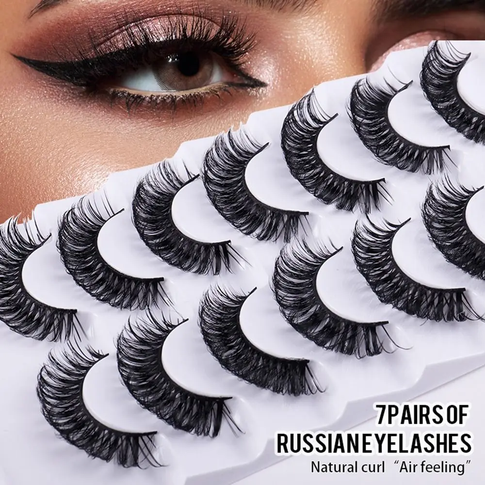 

6D Volume Fluffy Look Like Extensions Wispy False Eyelashes Faux Mink Lashes Cat Eye Lashes Russian Strip Lashes