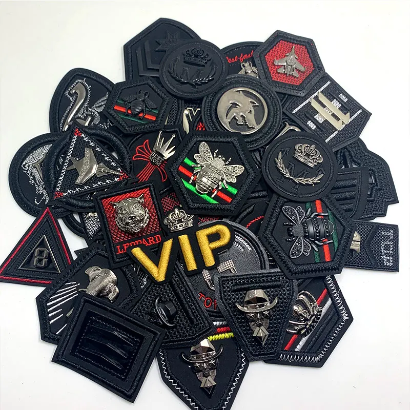 3D крутые черные металлические кожаные нашивки для одежды наклейка на одежду