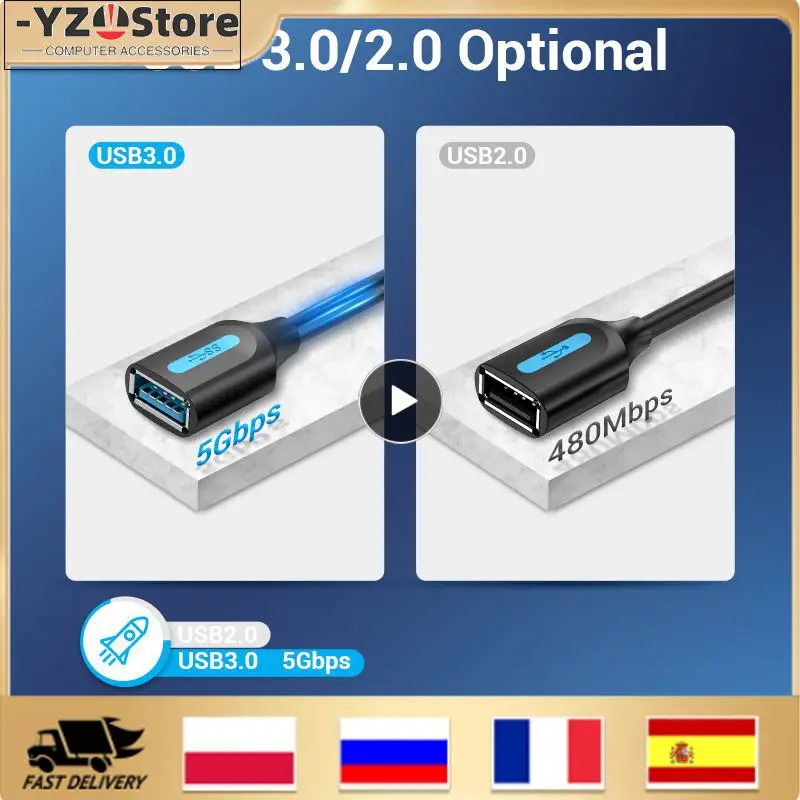 

Data Cable Extension Cable Fast Speed Usb 3.0 Usb Cable A Male To A Female For Pc Smart Tv One Ssd Usb Cable Extension