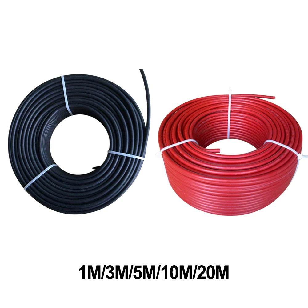 

1 Pair Black Red Solar Panel Extension Cable Wire PV Connector 10AWG 3/5/10/20M Connectors Electrical Wire Electrical Supplies