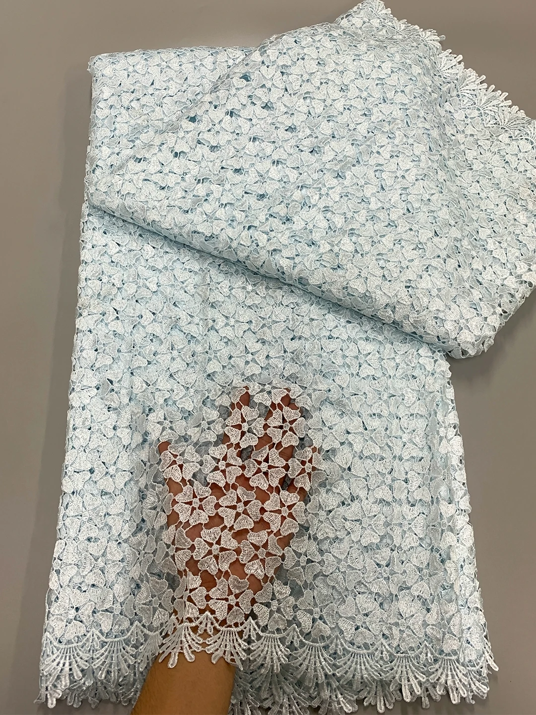 Африканский гипюр ткань 2024 Высококачественная нигерийская Водорастворимая