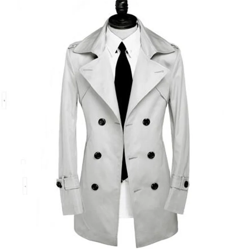 Autumn new designer slim sexy shore trench coat men medium-long overcoat long sleeve mens clothing business outerwear S - 9XL