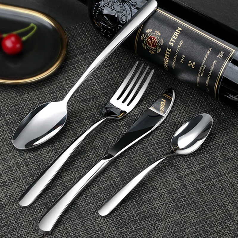 

Cozy Zone Dinnerware Luxury Cutlery Steel Quality Tableware Knives Forks Dining Dinner Western Food Restaurant