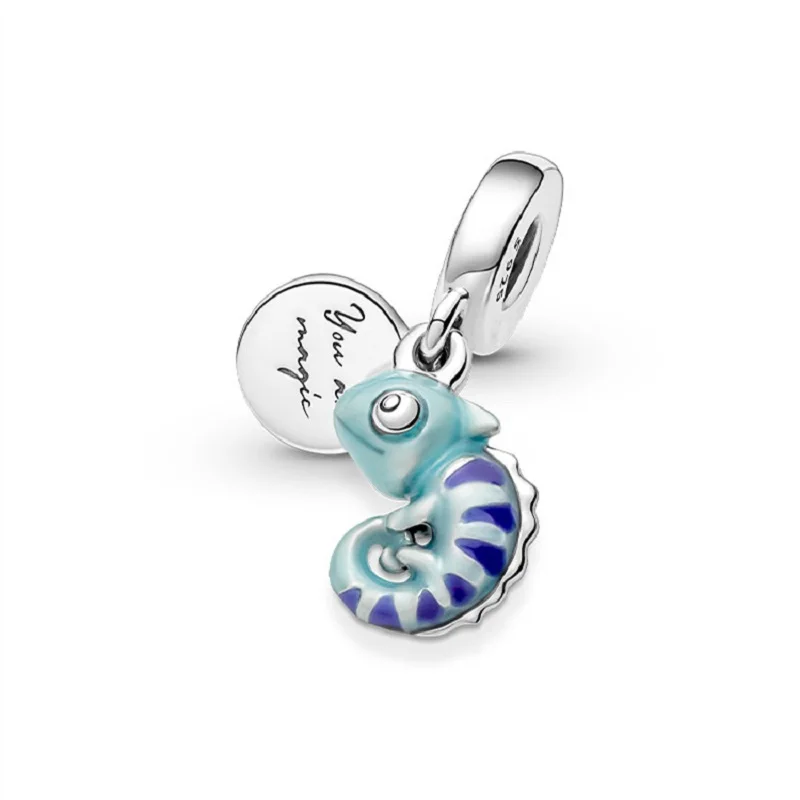 

2022 Summer 100% 925 Sterling Silver Colour-changing Chameleon Dangle Charms Fit Pandora Bracelet Beads DIY Gift luxury Jewelry