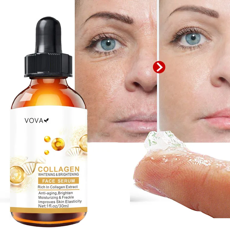 

VOVA Collagen Face Serum Removal Wrinkle Whitening Nourish Essence Hyaluronic Acid Moisturizing Brighten Smooth Skin Care 30ml