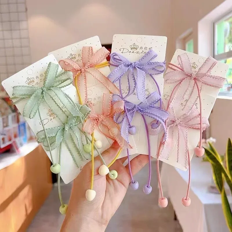 Милые корейские женские резинки для волос в стиле принцессы 2 шт. милые