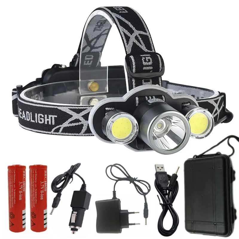 

Led Headlamp XM-L T6 & COB Waterproof Head Flashlight Lamp Torch Headlight for Camping USB Rechargeable 18650 Battery