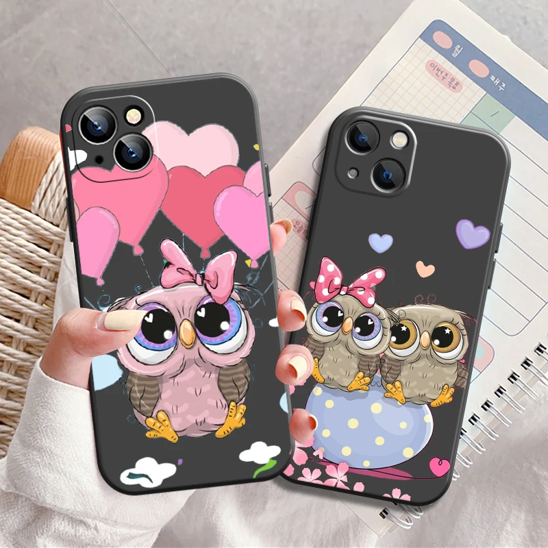 

Милый мультяшный чехол для телефона с совой для iPhone 13 12 11 Pro 12 13 Mini X XR XS Max SE 6 6s 7 8 Plus, мягкий чехол