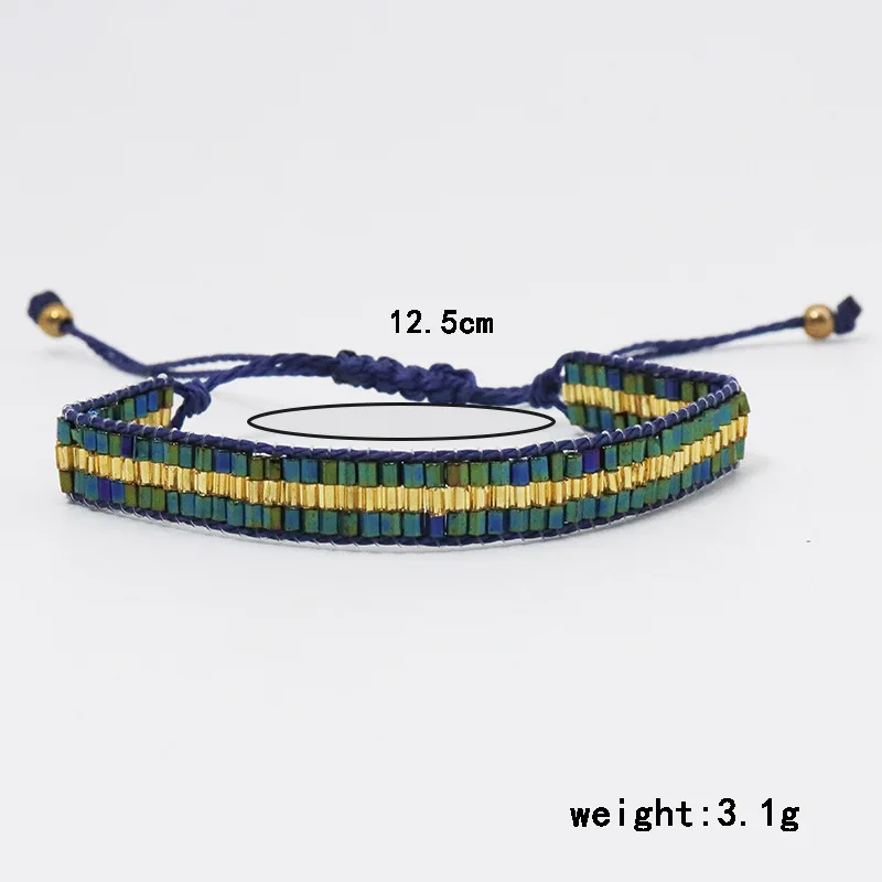 Женский браслет однотонный оригинальный Регулируемый ручной вязки в богемном