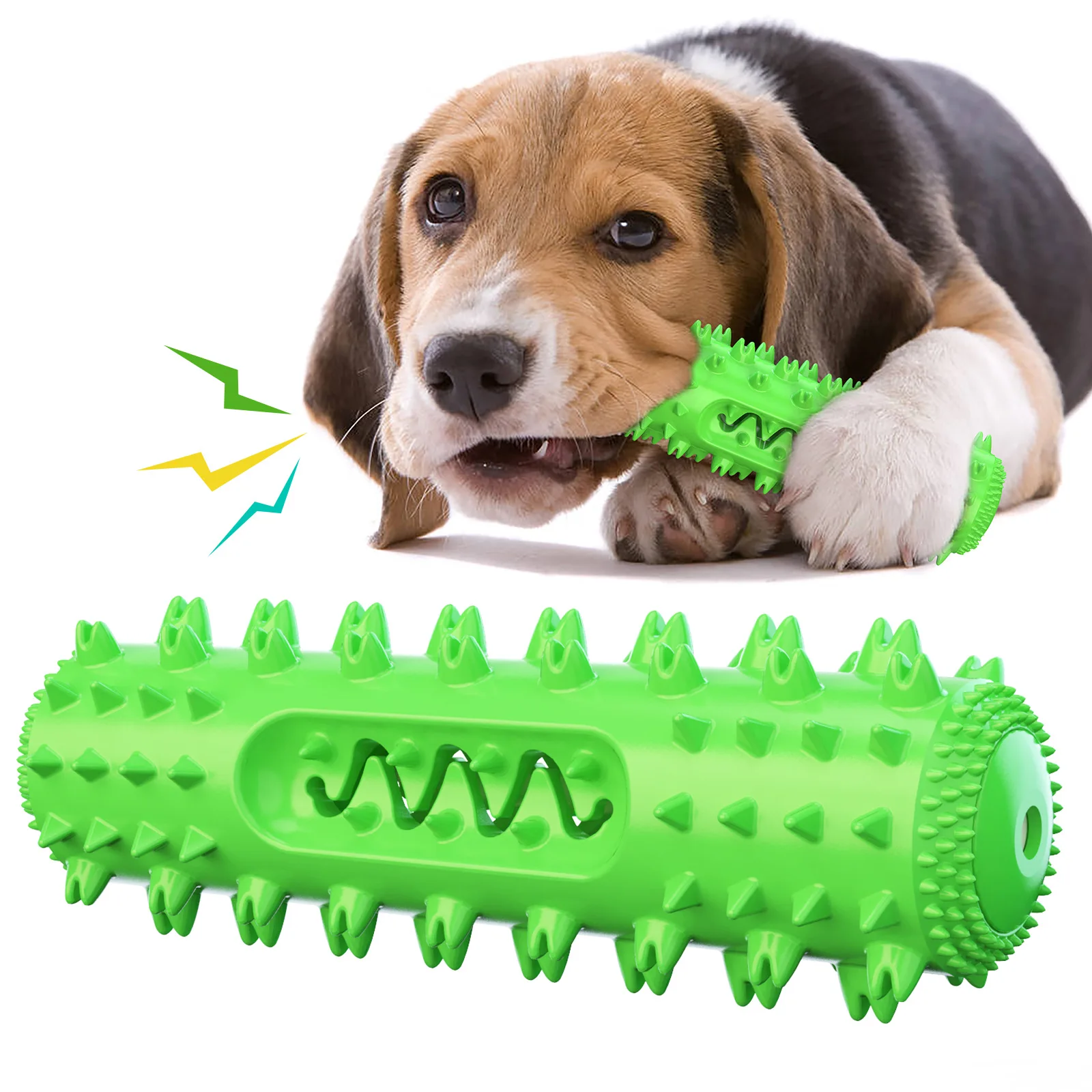 

Dog Chew Toys Squeaky Molar Stick Toys Indestructible Tough Durable Dog Toothbrush For Aggressive Chewers Dogs Teeth Cleaning