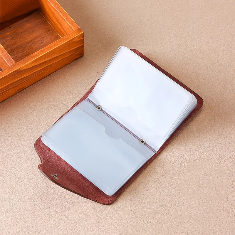 New Arrival Design Black PU Leather Business Card Holder Credit Brown Case Women Men Small Cards Organizer Wallet Porte Carte