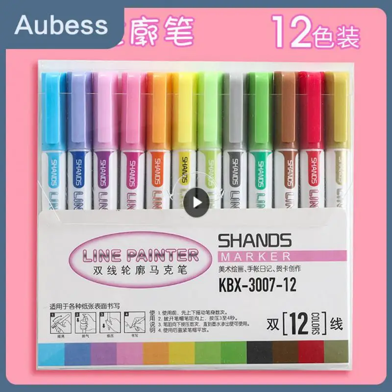 

Contour Pen Marker Pen Grease Pen Double Line Multi-color Cute Pen Candy Colors Pen Outline Pen Single Head Marker