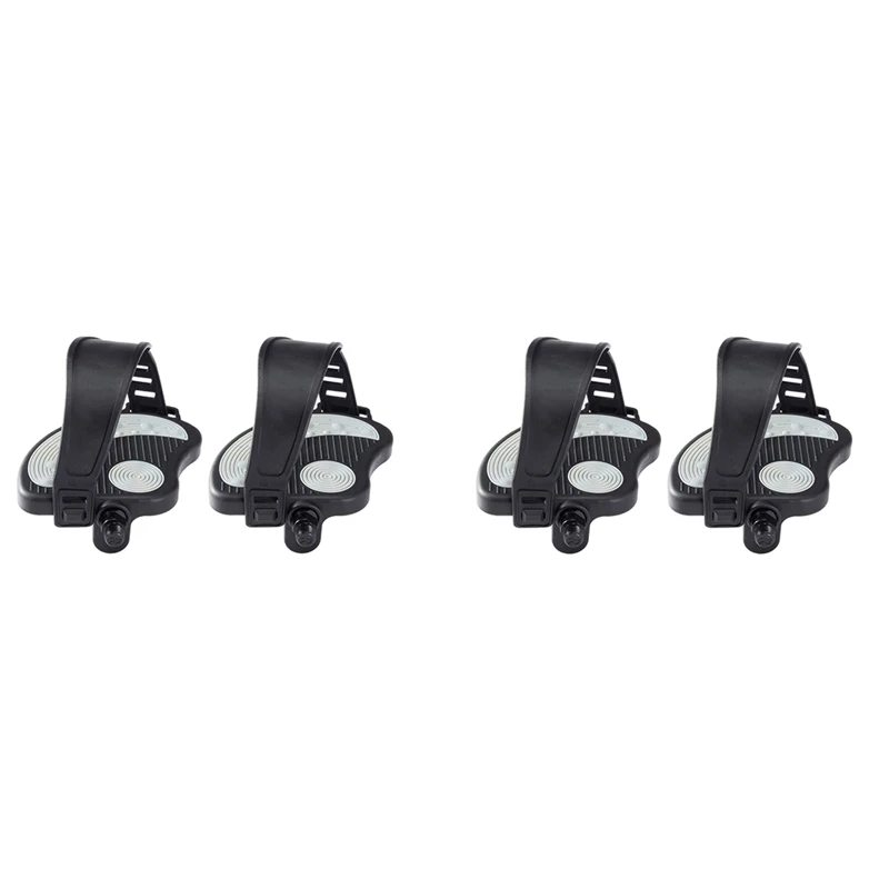 

4 Pcs Exercise Bike Pedals with Straps for Spin Bike and Indoor Stationary Exercise Bike, 2 Pcs 9/16Inch & 2 Pcs 1/2Inch