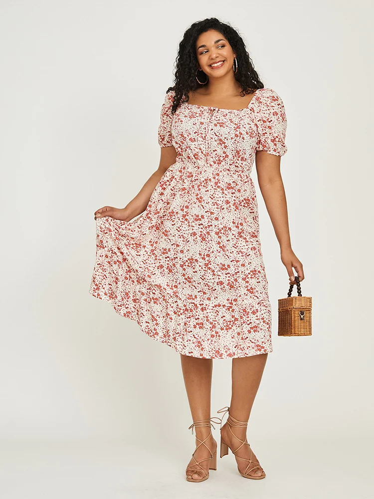 

TOLEEN Clearance Women's Plus Size Mini Dresses 2022 Summer Casual Chic Elegant Floral Boho Beach Evening Party Wedding Clothing