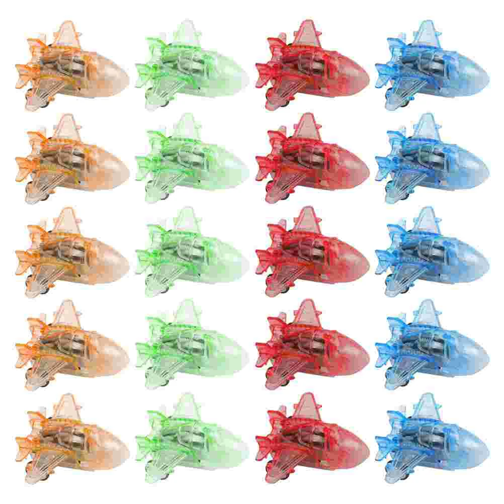 

20pcs Back Airplanes Toys Transparent Cartoon Plane Toys (Random Color)