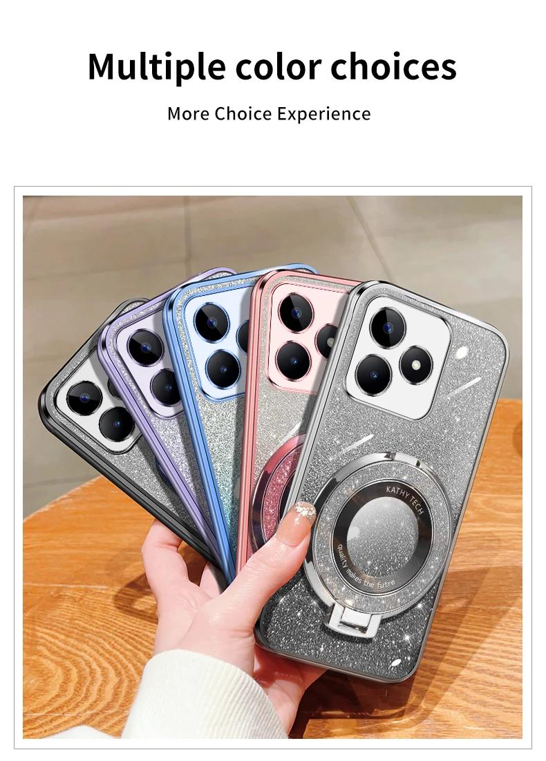 Блестящий Гальванизированный магнитный держатель на присоске женский Fr Realme Q Q3 Q3i