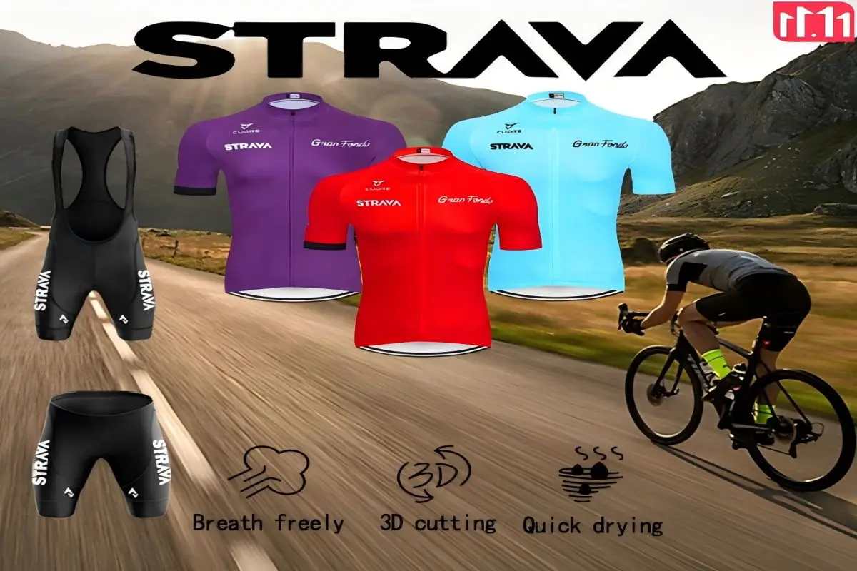 STRAVA For Men's Bicycle Clothes Mountain Bike Jerseys Jersey Cycling Clothing Man Bycicle Jacket Sweatsuit Set