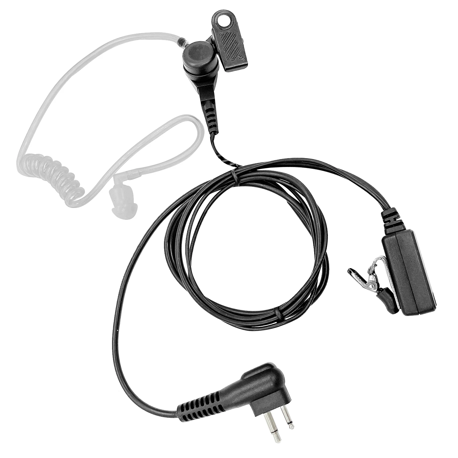 KUCL Covert Acoustic Tube Walkie Talkie Earpiece Headset with Mic and PTT Earphone Compatible for 2 Pin Motorola Two Way Radio
