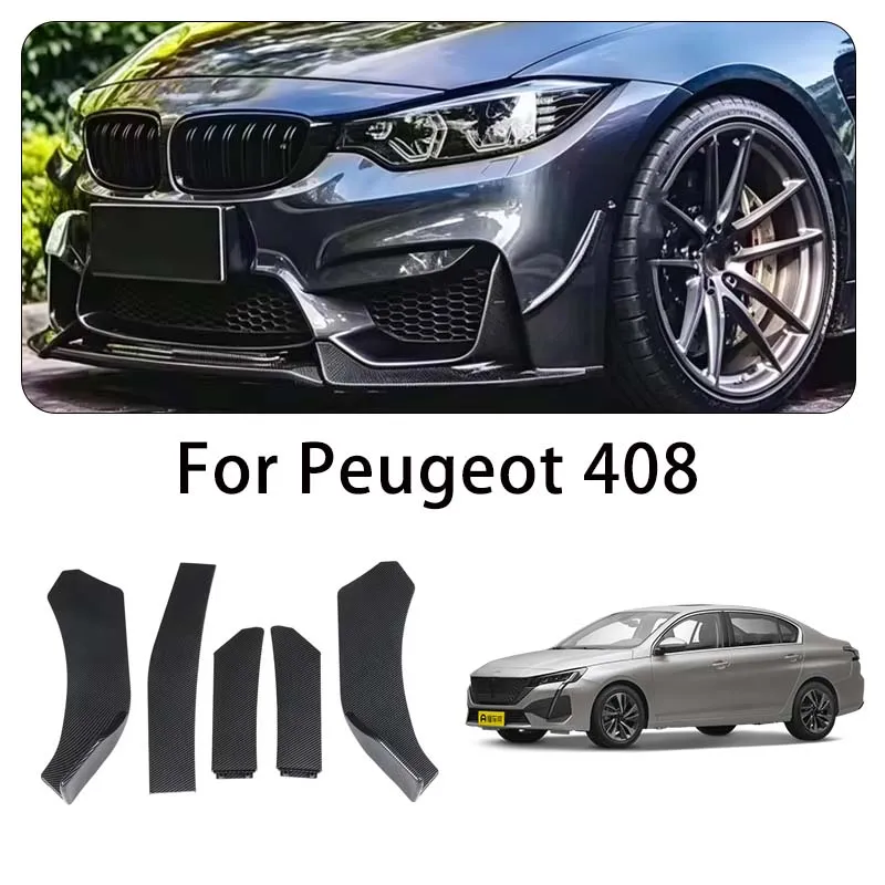 Фото Для Peugeot 408: Комплект обвесов с 5-сегментным регулируемым сплиттером переднего бампера №1
