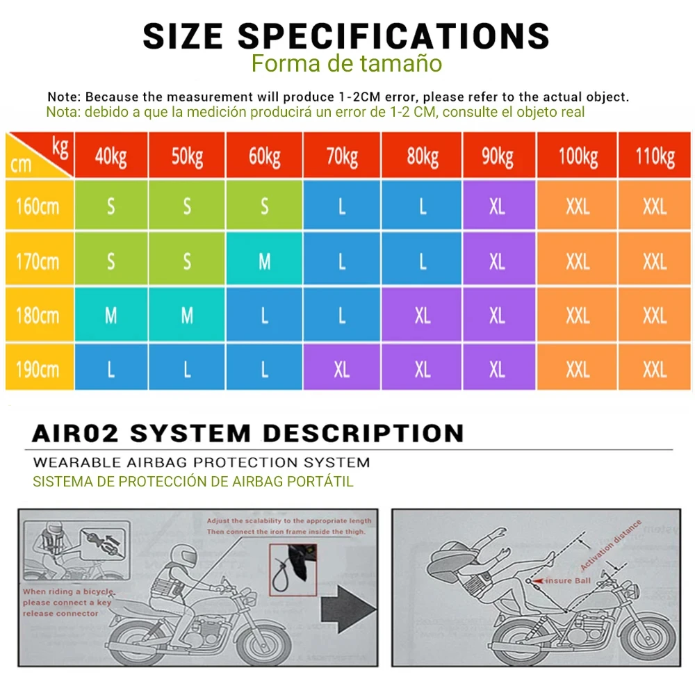 Мотоциклетная подушка безопасности продвинутая система воздушных подушек для