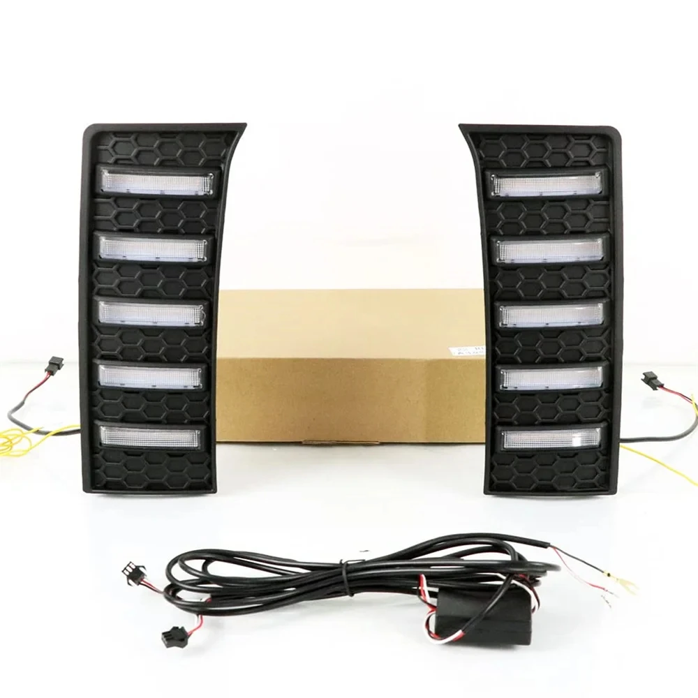 

Противотуманные фары на передний бампер для Toyota Tundra 2022 2023, Белый/янтарный DRL, последовательный переключатель, сигнал поворота, светодиодные дневные ходовые огни