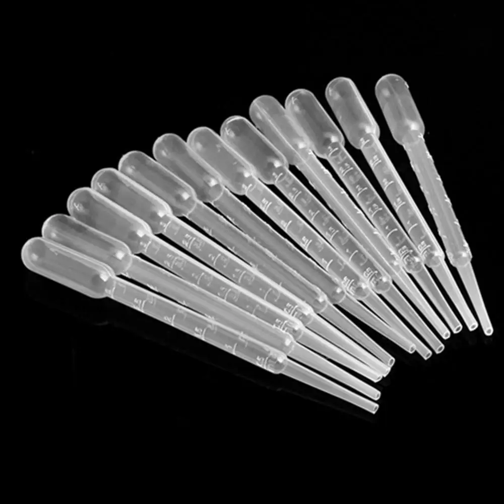 

50Pcs Airbrush 3ml Disposable Plastic Eye Dropper Transfer Graduated Pipettes Office Lab Experiment Supplies