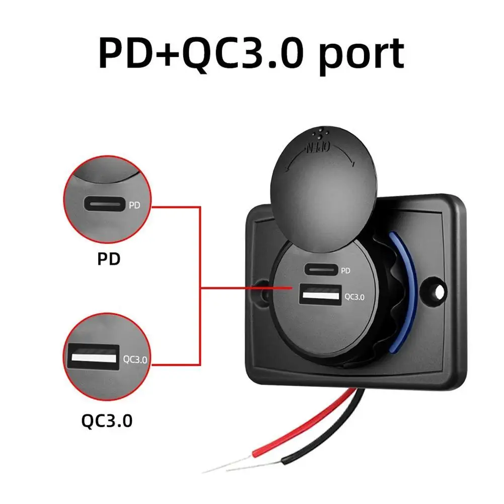 

12-24V Car Socket Adapter Universal 3.1A Dual USB Port Car Charger Waterproof RV Buses Charging Socket Adapter For Mobile Phone