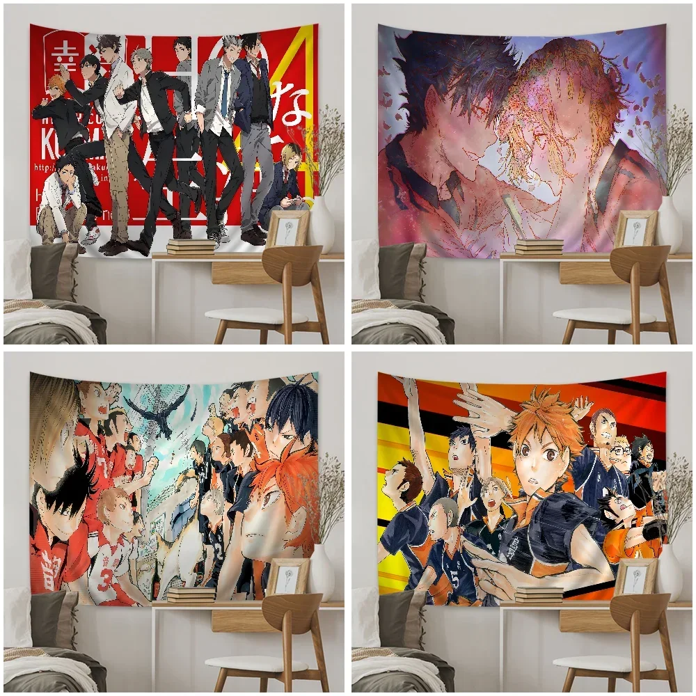 Яркий гобелен из аниме горячая кровь настенные ковры в стиле хиппи с цветами